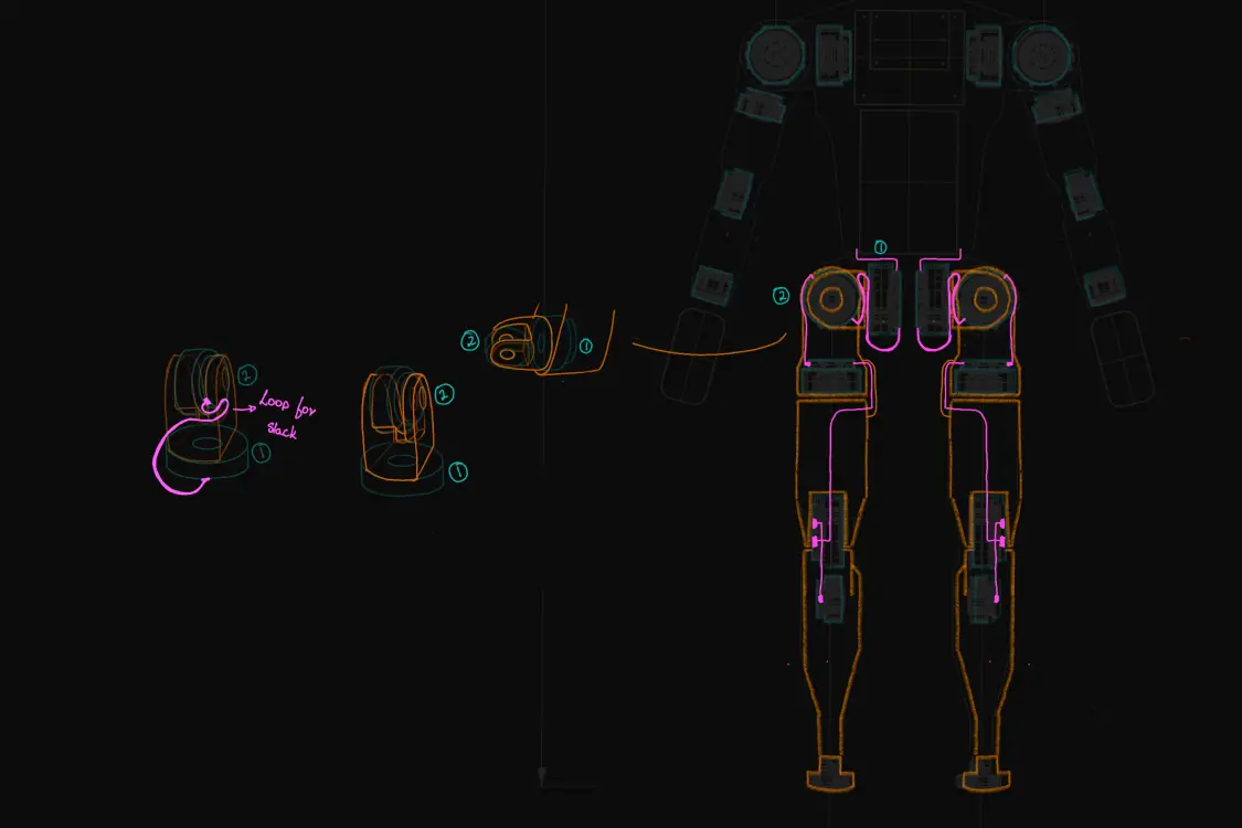 leg wiring harness sketch