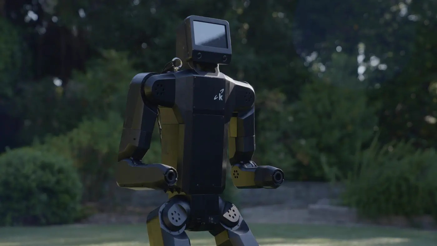 k-bot walking on grass